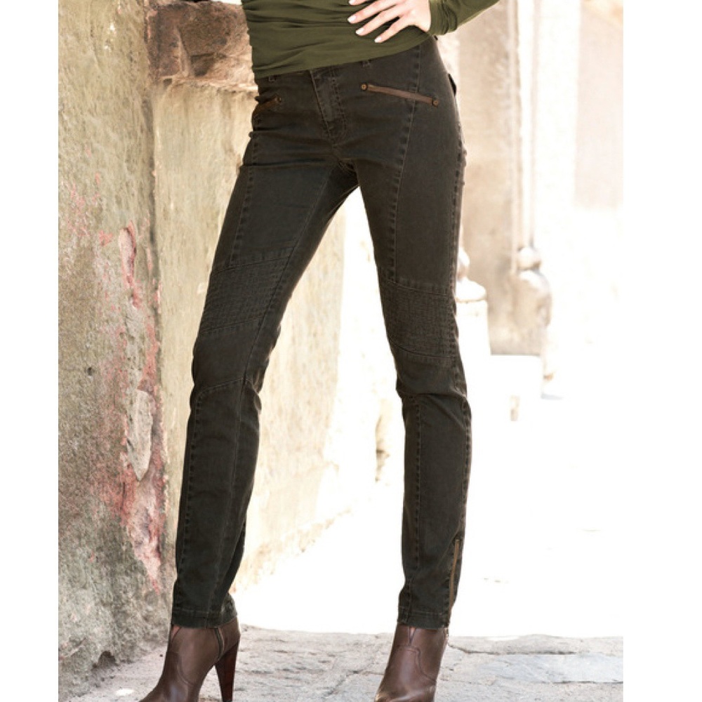 PERUVIAN CONNECTION Black Motorcycle Pants Size 4